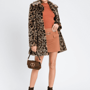 TWINSET plašček v leopard vzorcu teddy