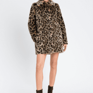 TWINSET plašček v leopard vzorcu teddy