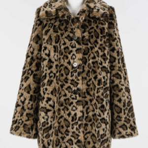 TWINSET plašček v leopard vzorcu teddy
