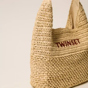 TWINSET Crochet raffia hobo ženska torba – slamnata