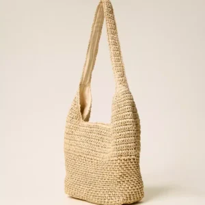 TWINSET Crochet raffia hobo ženska torba – slamnata