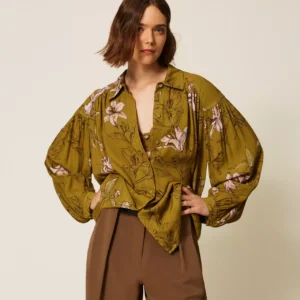 TWINSET bluza iz viskoze s cvetličnim vzorcem