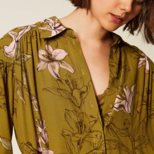 TWINSET ženska bluza iz viskoze s cvetličnim vzorcem