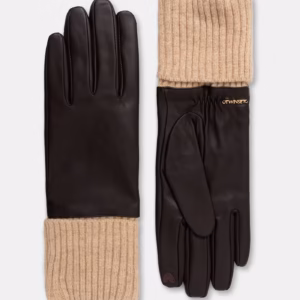 TWINSET 262TA4470 ženske usnjene rokavice – temno rjave