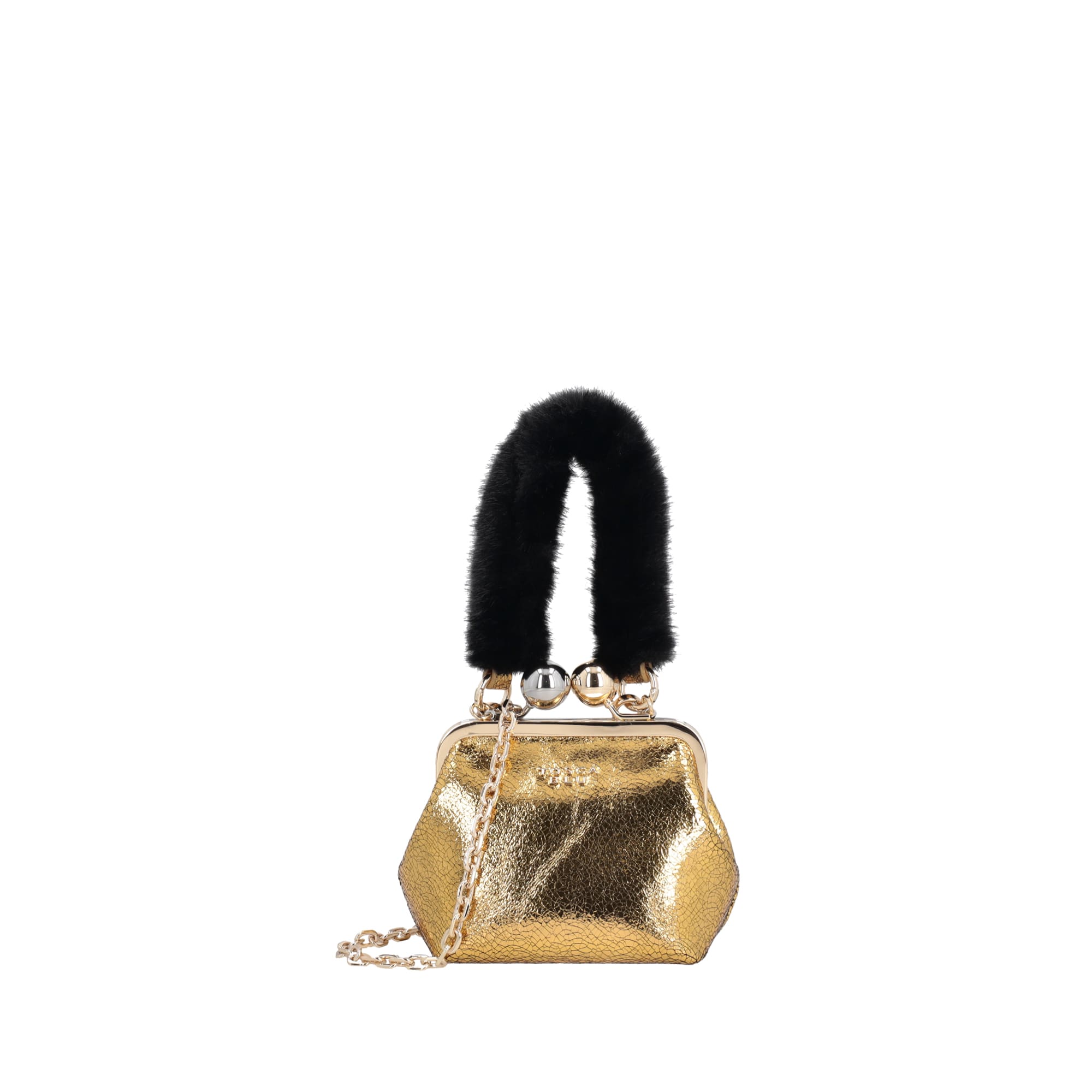 Tosca blu usnjena večerna torba - Gold