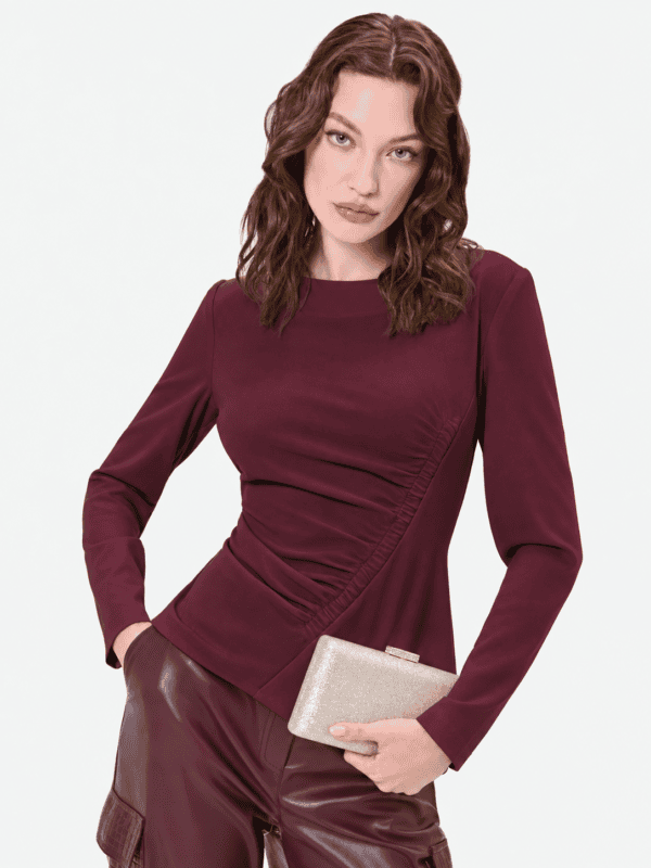 Rinascimento bluza z asimetričnim drapiranjem