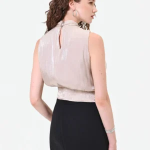 RINASCIMENTO bluza iz satena - Bež