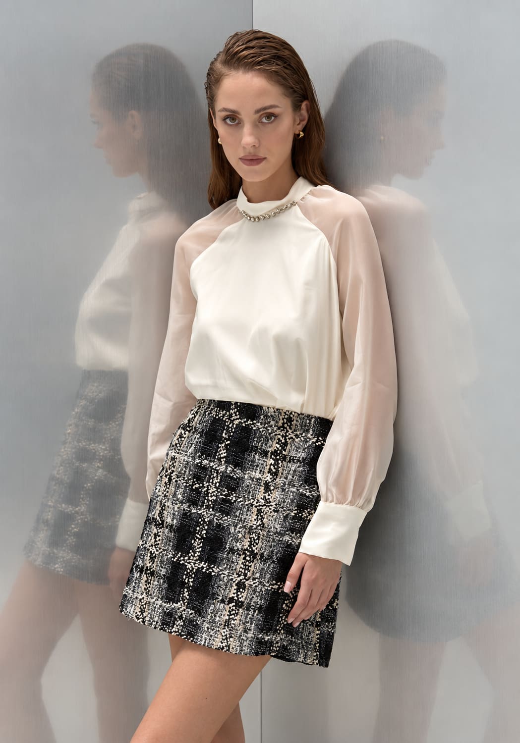 RINASCIMENTO bluza s kristali - Bela